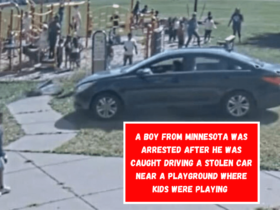 A boy from Minnesota was arrested after he was caught driving a stolen car near a playground where kids were playing