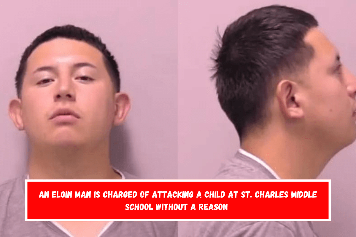 An Elgin man is charged of attacking a child at St. Charles Middle School without a reason