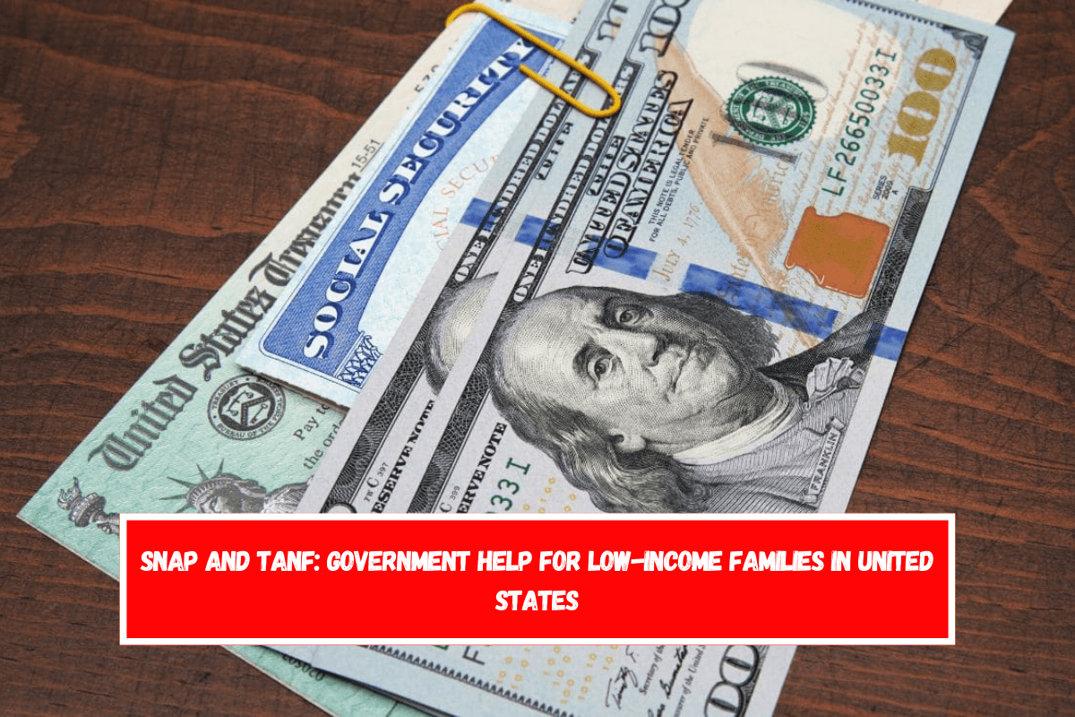 SNAP and TANF government help for low-income families in United States