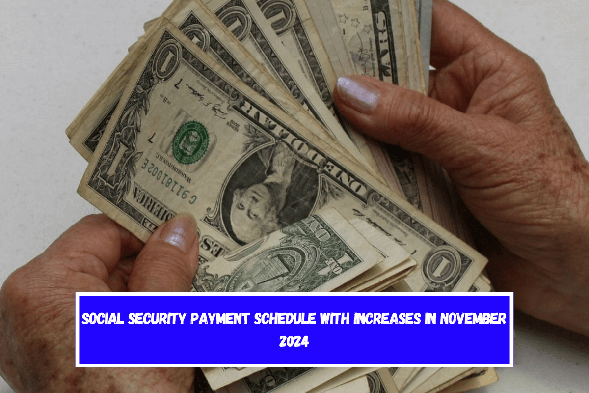 Social Security payment schedule with increases in November 2024