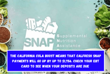 The California COLA boost means that CalFresh SNAP payments will go up by up to $1,756. Check your EBT card to see when your deposits are due