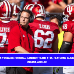 Week 9 College Football Rankings Teams 11–25, Featuring Alabama, Indiana, and LSU