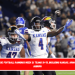 College Football Rankings Week 13 Teams 51-75, Including Kansas, Army, and Auburn