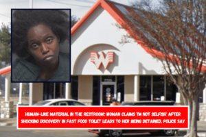 Human-like material in the restroom' Woman claims 'I'm not selfish' after shocking discovery in fast food toilet leads to her being detained, police say