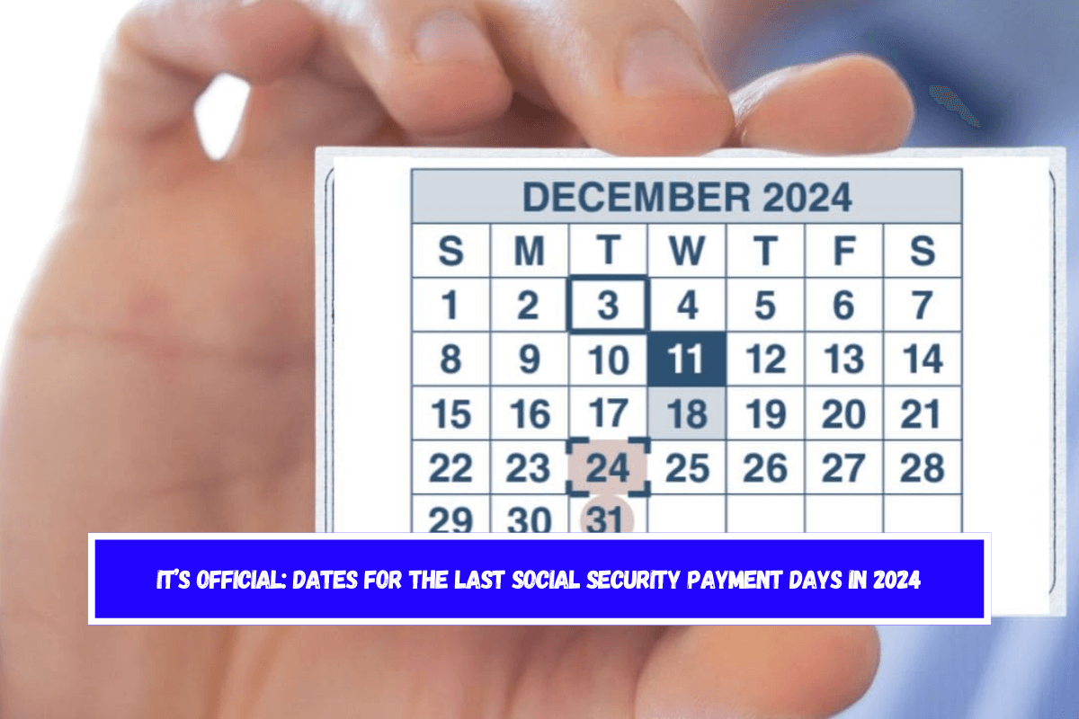 It’s official dates for the last Social Security payment days in 2024