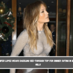 Jennifer Lopez Wears Dazzling See-Through Top for Dinner Outing in Beverly Hills