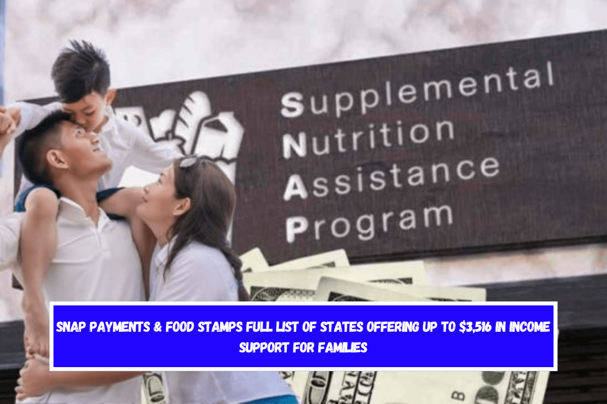 SNAP Payments & Food Stamps Full List of States Offering Up to $3,516 in Income Support for Families