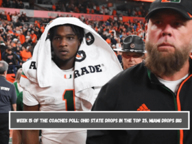 Week 15 of the Coaches Poll Ohio State Drops in the Top 25, Miami Drops Big