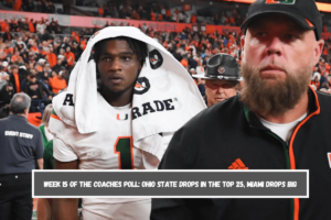 Week 15 of the Coaches Poll Ohio State Drops in the Top 25, Miami Drops Big