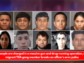 10 people are charged in a massive gun and drug-running operation, and migrant TDA gang member breaks an officer's arm police