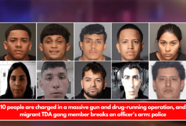 10 people are charged in a massive gun and drug-running operation, and migrant TDA gang member breaks an officer's arm police