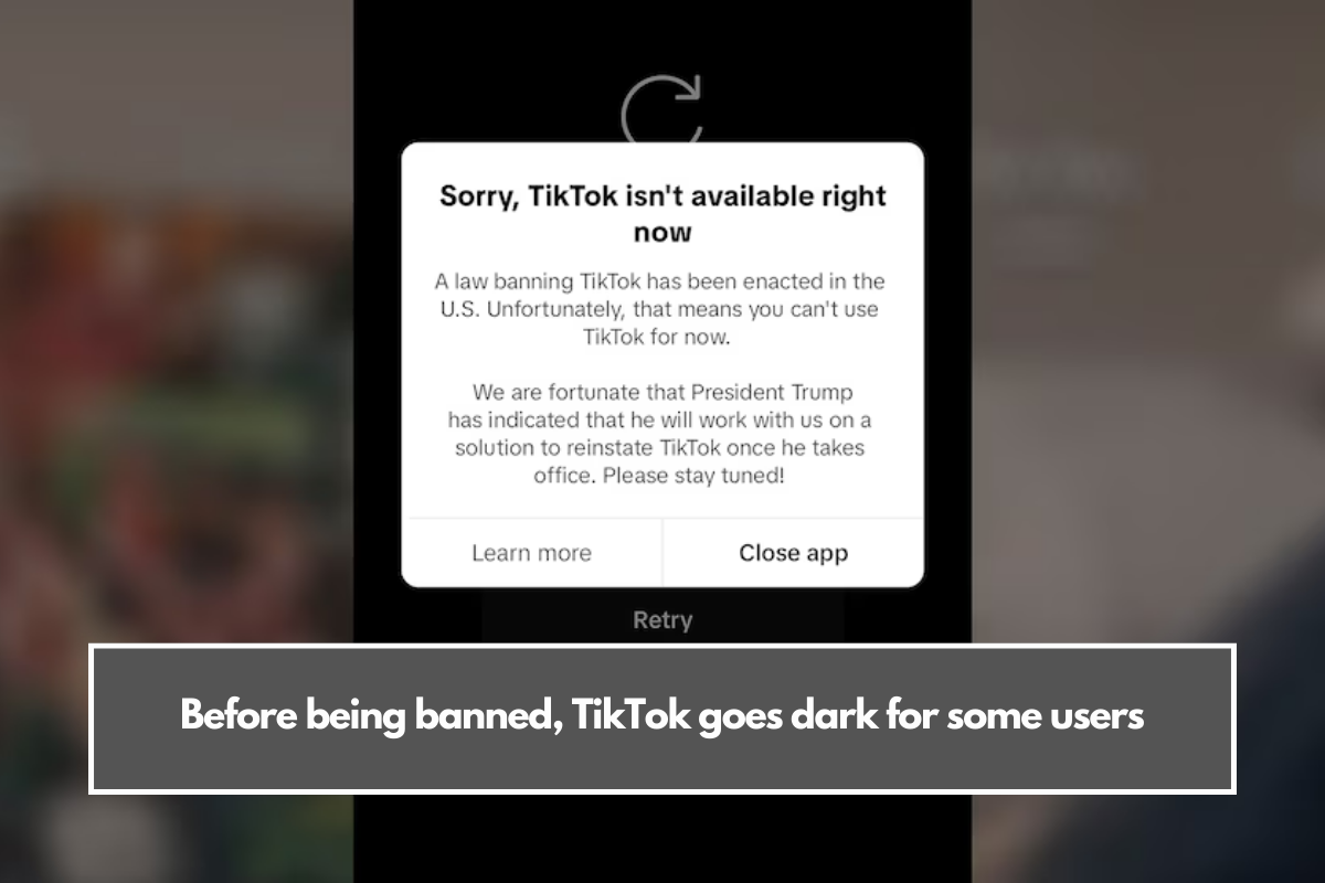 Before being banned, TikTok goes dark for some users