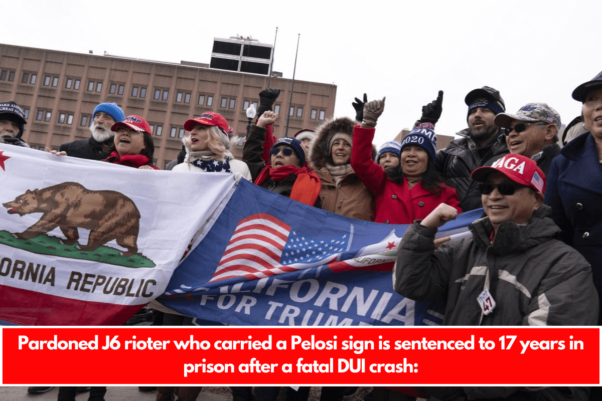 Pardoned J6 rioter who carried a Pelosi sign is sentenced to 17 years in prison after a fatal DUI crash