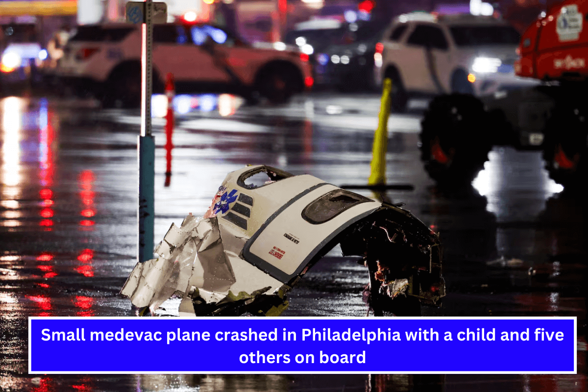 Small medevac plane crashed in Philadelphia with a child and five others on board