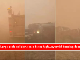 Large-scale collisions on a Texas highway amid dazzling dust