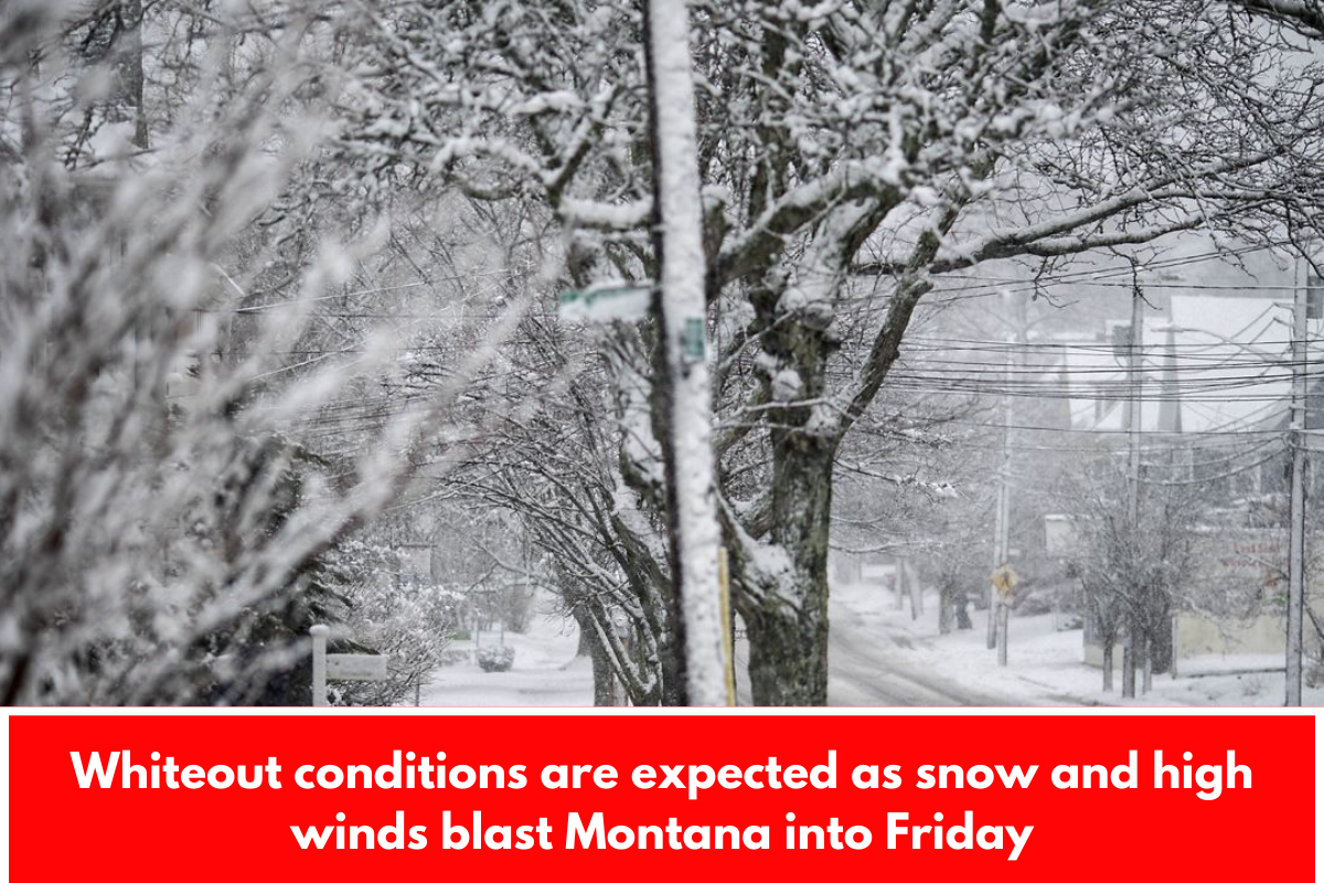 Whiteout conditions are expected as snow and high winds blast Montana into Friday