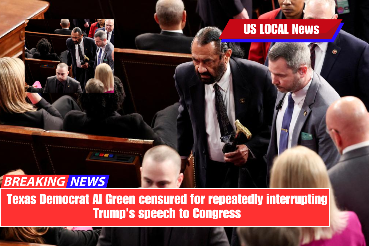 Texas Democrat Al Green censured for repeatedly interrupting Trump's speech to Congress