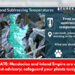 IMMEDIATE: Mendocino and Inland Empire are under a frost advisory; safeguard your plants tonight