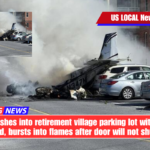 Plane crashes into retirement village parking lot with 5 on board, bursts into flames after door will not shut